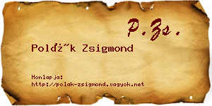 Polák Zsigmond névjegykártya